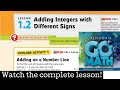 Adding Integers with Different Signs