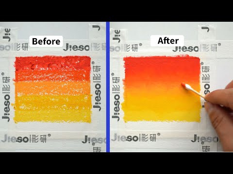 How to blend very soft oil pastels with cotton swabs