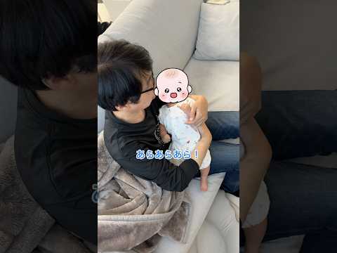 寝かしつけを頑張る旦那🥰