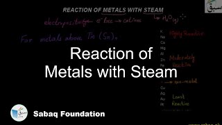 Reaction of Metals with Steam