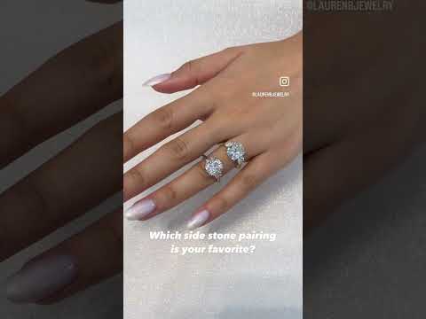 Side Stone options paired with a Cushion Cut Center Stone
