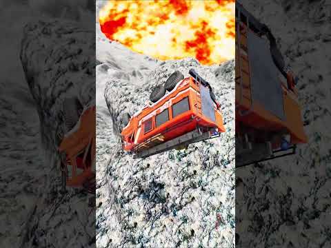 2 Fire Car Vs Green Lava Pit #8 #shorts #shortsvideo #beamngdrive #lavapit