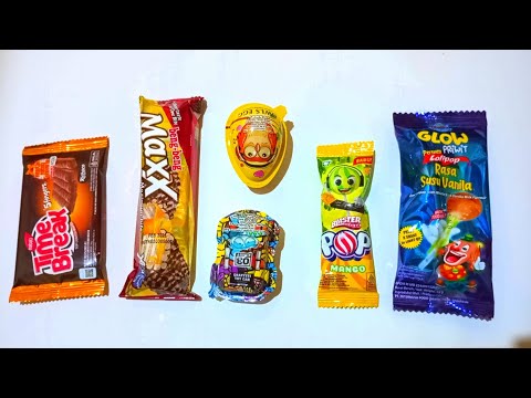 Satisfying video ASMR || unpacking Lollipop candy, chocolate biscuit - Unboxing video