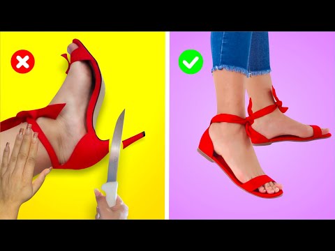 Truques Legais e Incríveis com Sandálias, Rasteirinhas, Sapatilha Feminina Customização DIY Lifehack