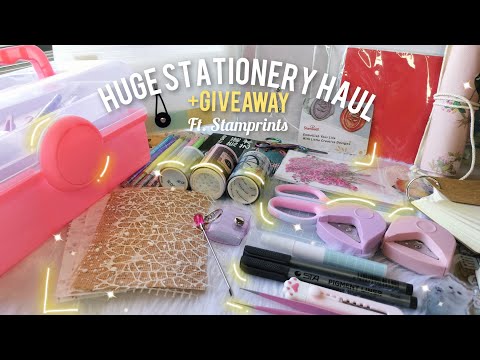 (closed)🌷Huge Stationery hual + International Giveaway ft. @stamprints / ASMR unboxing hual