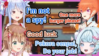 Pekora Crashes Out After Su Risu Kiara Suspect Her of Being a Spy on T