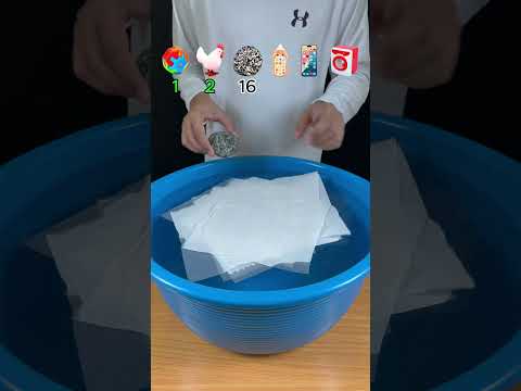 TRY TO GUESS HOW MANY TISSUE PAPER IT TOOKS! #satisfying #asmr #experiment #water