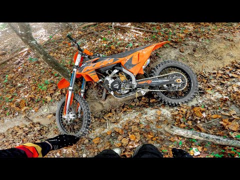 Woods Riding on KTM 150 - Hit a Tree