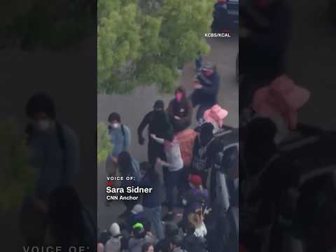 Fight outside of school board meeting over Pride Month