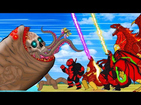 Rescue All Family GODZILLA & KONG vs Legendary Sea Monsters Size Comparison Godzilla Cartoon Movie