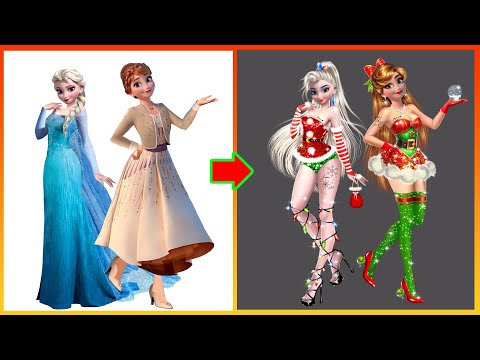 Elsa Anna Frozen Glow Up Christmas 2025 - Disney Princesses Transformation