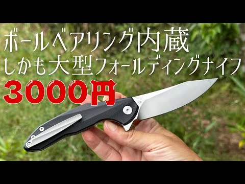 ボールベアリング内蔵の大型フォールディングナイフ。ポケットクリップはチタンです！