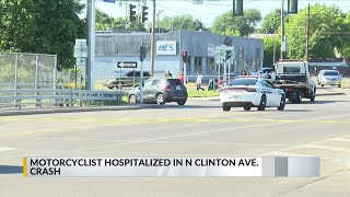 Motorcyclist hospitalized in N Clinton Ave. crash: RPD