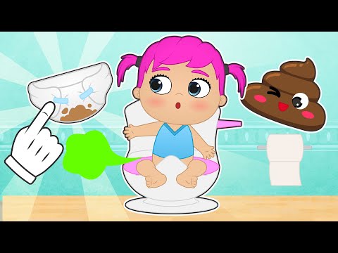 BABIES ALEX AND LILY 💩👶 Learn how to poo at bathroom