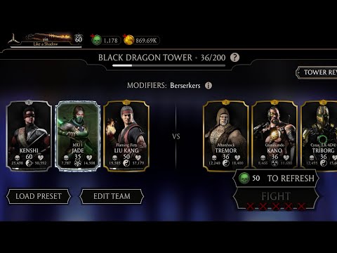 Black Dragon Tower Boss Battle 36/200 Fight + Reward MK Mobile | Remastere...