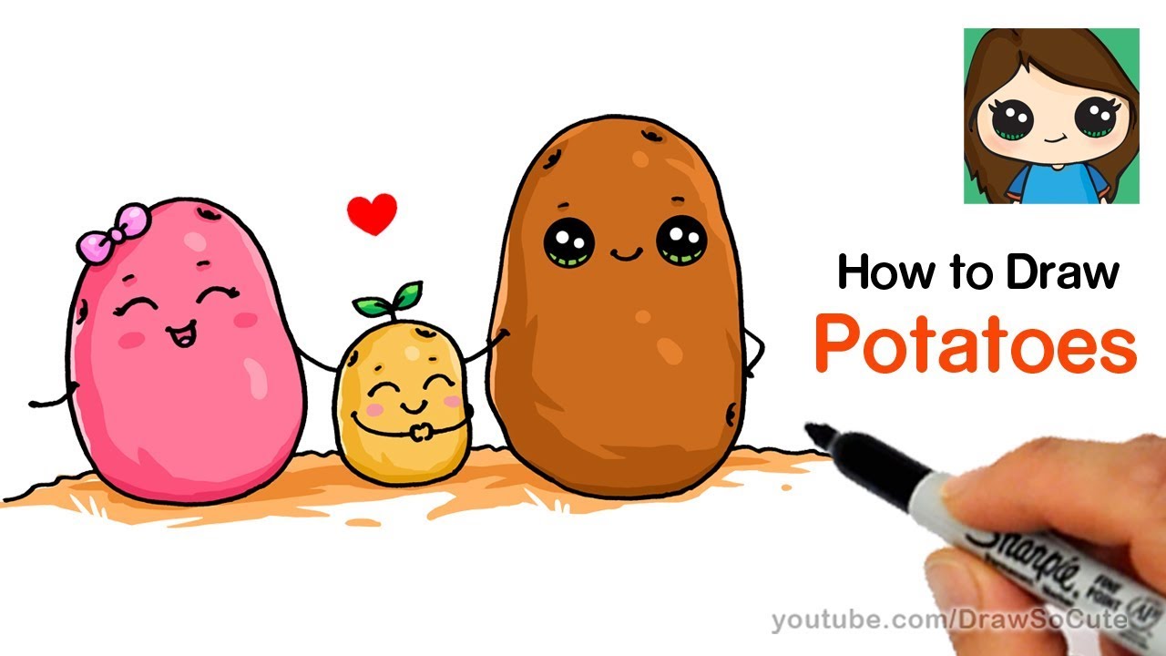 How to Draw Potatoes Cute and Easy