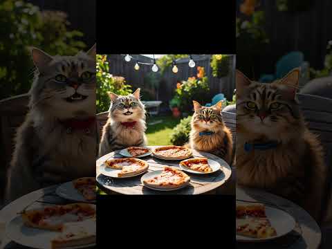 pizza party #cat #viral #meow #catlover #shorts #sadcatstory #fyp #ai #catstory