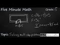 Multi-Step Problem Solving and Basic Operations