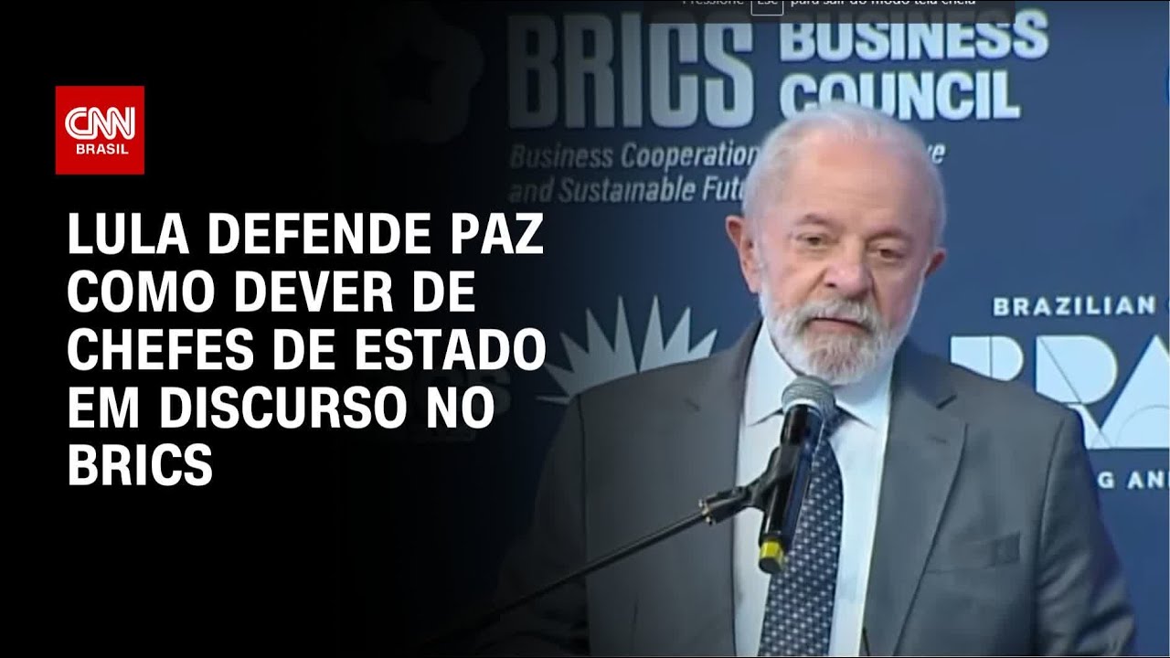 Lula no fórum do Brics Não há desenvolvimento em meio a guerras | AGORA CNN