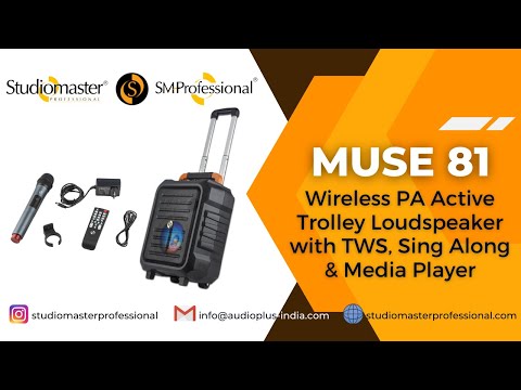 Muse 81 Wireless PA Active Trolley Loudspeaker with TWS & Sing-Along by Studiomaster Professional