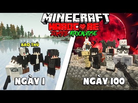 MÌNH CÙNG KiraMC VÀ BỘ TỨ SINH TỒN 100 NGÀY TRONG MINECRAFT ZOMBIE GIÁNG SINH SIÊU BÁO THỦ