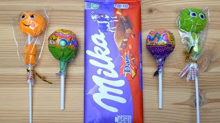 Satisfying Video l How to unpack Rainbow Lollipops and Chupa Chups Chocolate Surprise Cutting ASMR