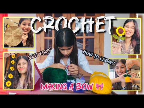 MAKING A CROCHET BOW 🎀 | Best yarns 🧶 | How I learned ? 🧵 | My projects 🤩 | thejathangu 😉