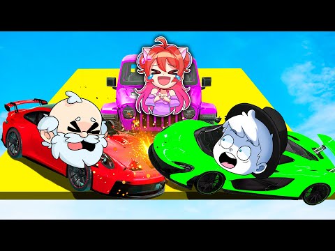 ¡MI AMIGA se VOLVIÓ LOCA en ESTA CARRERA! 😂💥 GTA V con LINGAMES y PANCRACIO