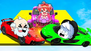 ¡MI AMIGA se VOLVIÓ LOCA en ESTA CARRERA! 😂💥 GTA V con LINGAMES y PANCRACIO