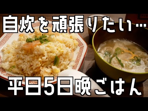 【一人暮らしの自炊記録】自炊を頑張りたい！平日5日晩ごはん