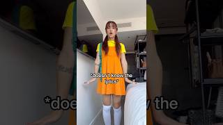 Transforming into the Squid Game doll