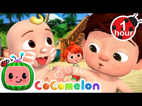 Sunscreen Safety at the Beach! | CoComelon Nursery Rhymes | Healthy Habits and Routines for Toddlers