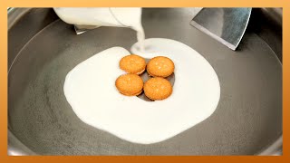 땅콩샌드 철판아이스크림 / Peanut Butter Sandwich Cookie Ice Cream Rolls