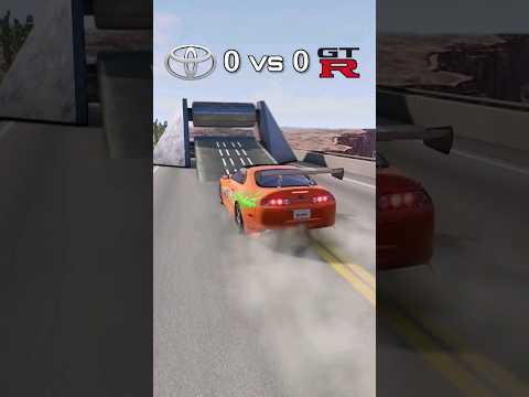 Toyota Supra VS skyline test in off-road crash brake #shorts #beamngdrive #supra #skyline #car