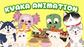 Frog & Axolotl Try the Cutest Snacks Ever! 🐸💖🍡 #animation #cute