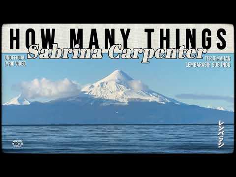 Sabrina Carpenter - how many things [ LYRICS terjemahan Indonesia ]