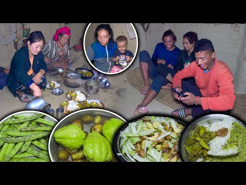 Vegetable Recipe || We cooked & ate different types of mix Veg recipe in village kitchen with guest