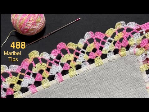 ✨ Impresionante Puntilla a Crochet 🌺 ORILLAS PARA SERVILLETAS FLORES # 488