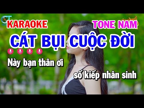 Karaoke Cát Bụi Cuộc Đời Tone Nam ( Gm ) Nhạc Sống Tuấn Kiệt