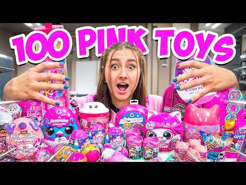 Unboxing 100 *PINK* Mystery toys!!😱🎁 *RARE FINDS*