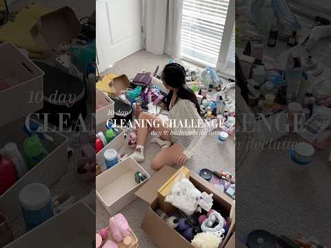 10 day cleaning challenge 🧼💫 ~ day 9: bathroom declutter & organization 🧺 #home #bathroom #clean