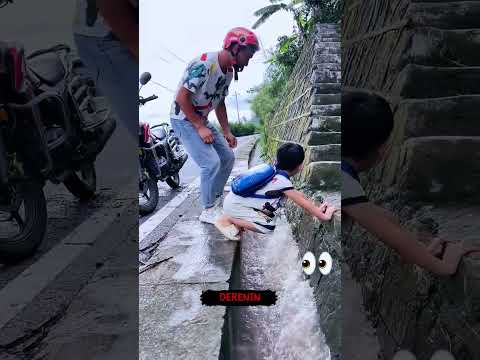 Motorcu adam ÇOK büyük İYİLİK yapıp DEREYE atıyor!😱