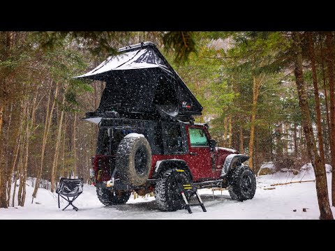 Camping In Extreme Wind Storm And Snow