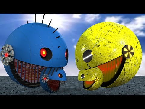 Robot Pacman vs Cartoon Cat vs Ms Pacman vs Scary Pacman X--999