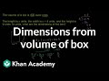Understanding Box Volume and Solving Quadratic Equations