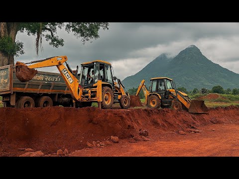 ‼️New JCB ECO XPERT Backhoe Excavation Work | Earth Excavation and Loading By TATA 2523 E 6x4 #jcb 🟡