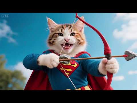 Brave Superman#cat #cartoon #cute #funny