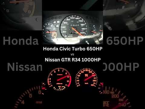 Drag Race Honda Civic Turbo 650HP vs Nissan GTR R34 1000HP