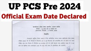 Official Exam Date UP PCS Pre 2024