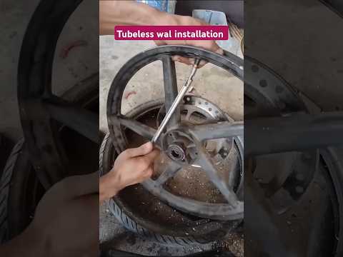 ट्यूब वाले रिम में ट्यूबलेस टायर फिट करे #tyre #Bikewheel #BikeTyre #Bike #Rim